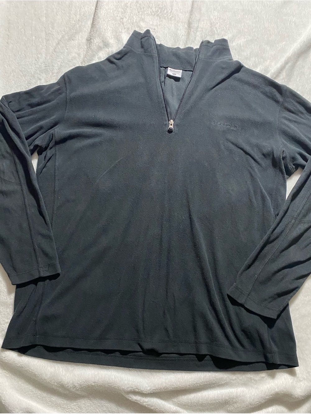 Columbia 2000s Men's Black Quarter-Zip Fleece Pullover